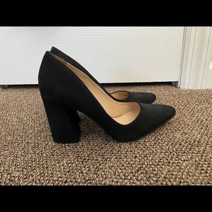 Vince Camuto Pointed Chunky Black Heels